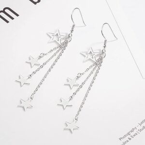 925 Sterlong Silver Shooting Stars Dangle Earrings NWT